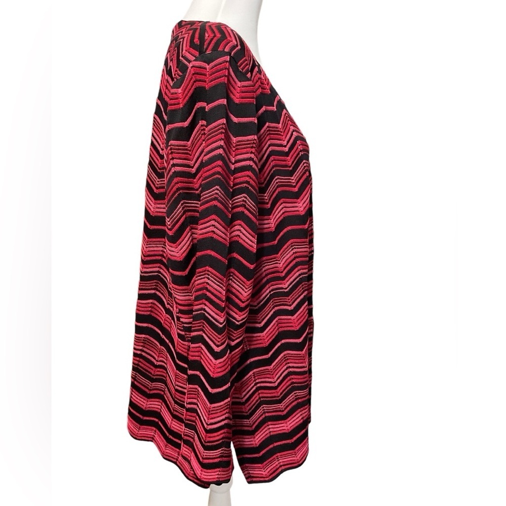 Misook Chevron Print Zippered Sweater Size 2x (24… - image 3